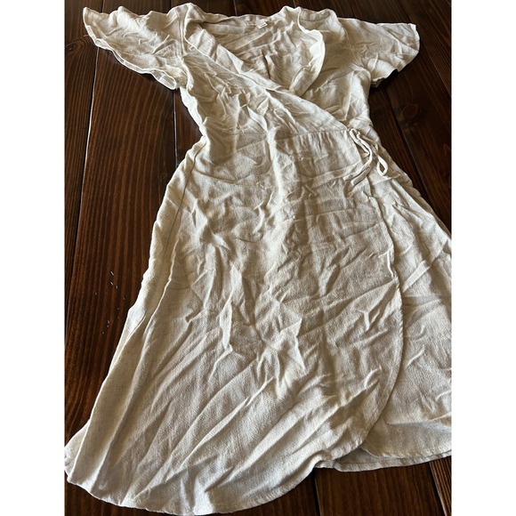 Monteau Los Angeles Linen Dress Prairiecore Senior Graduation‎ Rustic Farm Sz S - Picture 2 of 7
